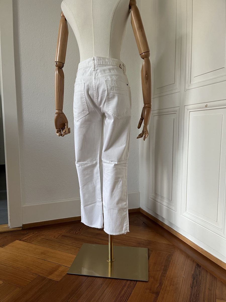 Zara Jeans: Zara Basic White Distressed Cropped Jeans - Summer 👖 – Usato da Mies venduto da Nib2011 5
