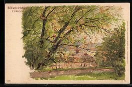 Litho Zürich, Belvoirpark im Frühherbs