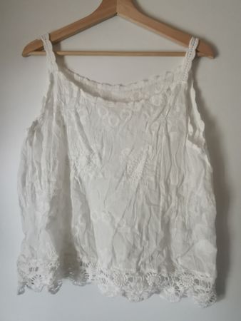 Sommerliches Top in Weiss, One-Size, Baumwolle