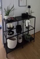 IKEA VITTSJÖ Regal, schwarzbraun/Glas, 100x93 cm