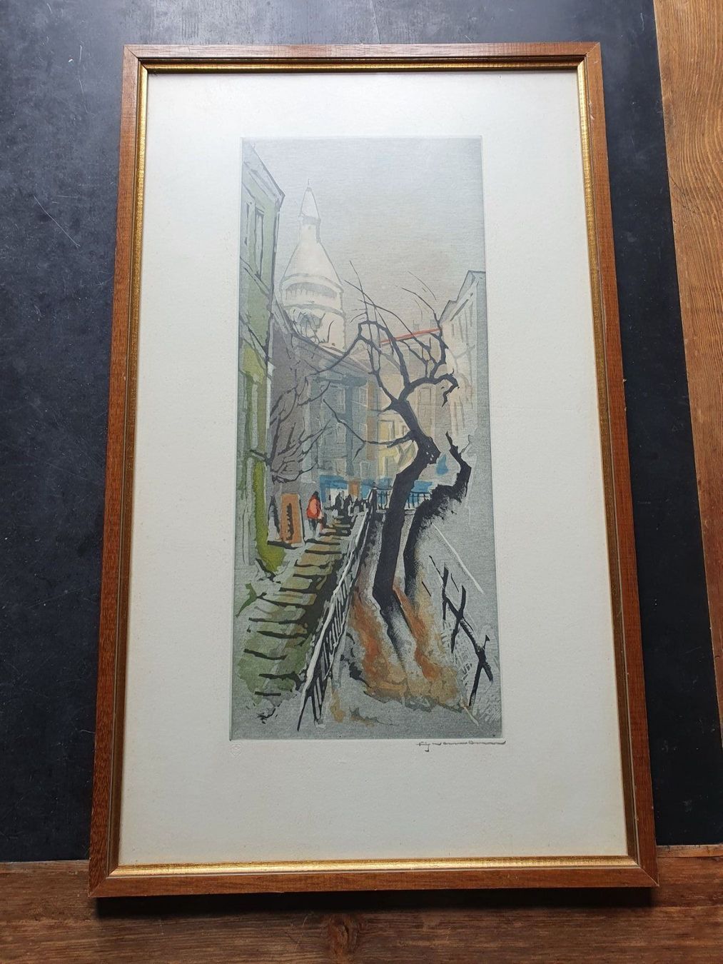 Gemälde: Aquarell Stadtbild – Gebraucht aus Grandval von ChezJerome