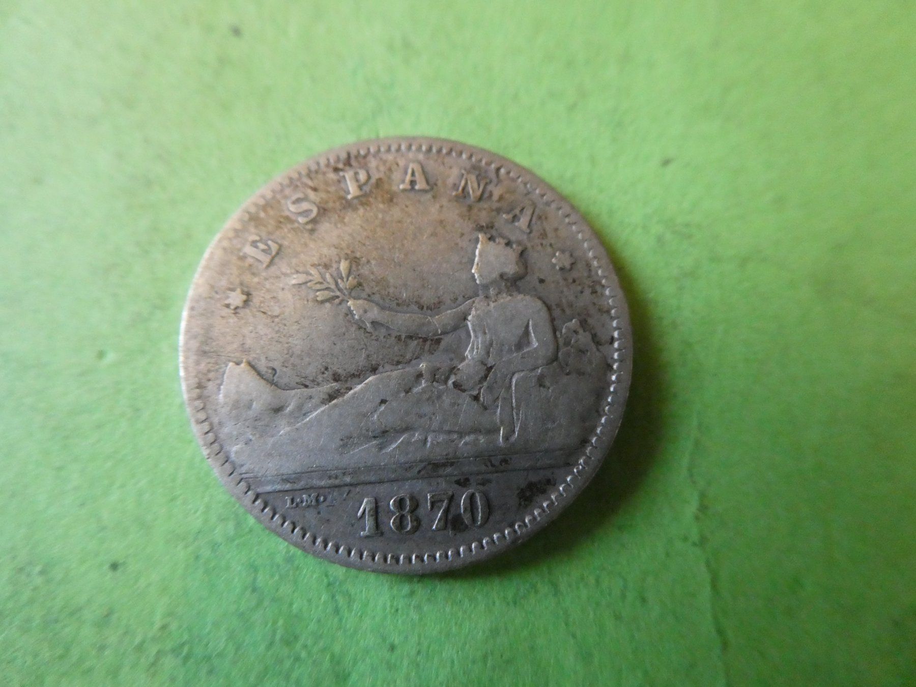 Tutti le monete: Spanien 1870, 1 Peseta - Silber – Usato da Hinterforst venduto da Rohusri
