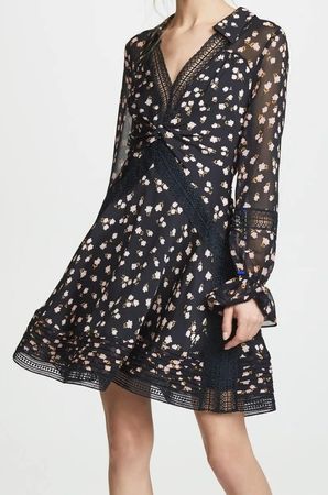 Self-Portrait, Minikleid mit Spitzenbesatz Grösse S