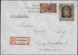 1935 R/Brief SAARGEBIET Marken Aufdruck selten Top ab 1.-
