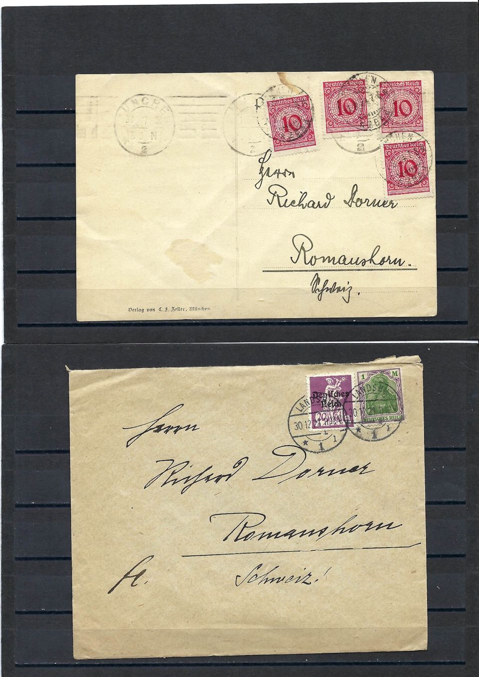 Tutti i francobolli: 7 alte Briefumschläge Deutsches Reich – Usato da Bronschhofen venduto da Imsr
