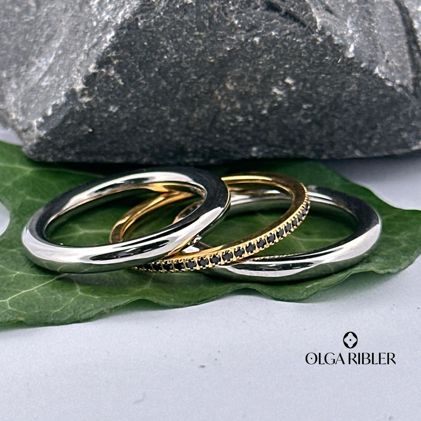Olga Ribler Anelli: Edelstahl Set aus 3 Ringen Grösse 58 – Nuovo (secondo la descrizione) da Luzern venduto da Schmuckoutlet 1
