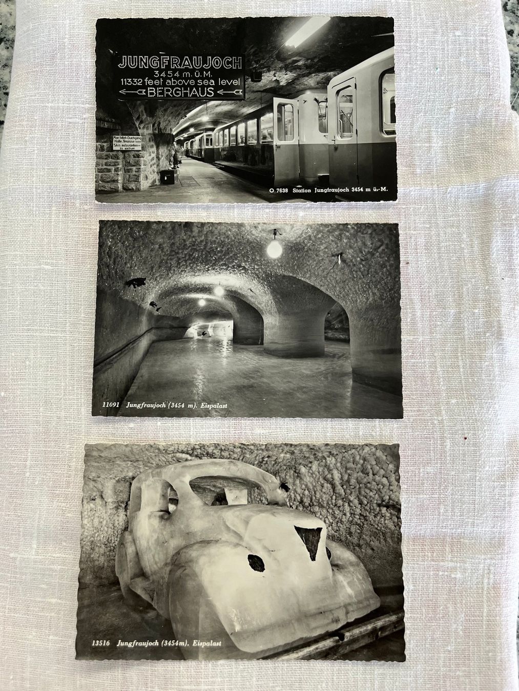 Cartes postales: 3 Ansichtskarten  ungelaufen Jungfraujoch Eispalast Auto – Neuf (Voir description) à Kappel SO par siebenmeilenstiefel