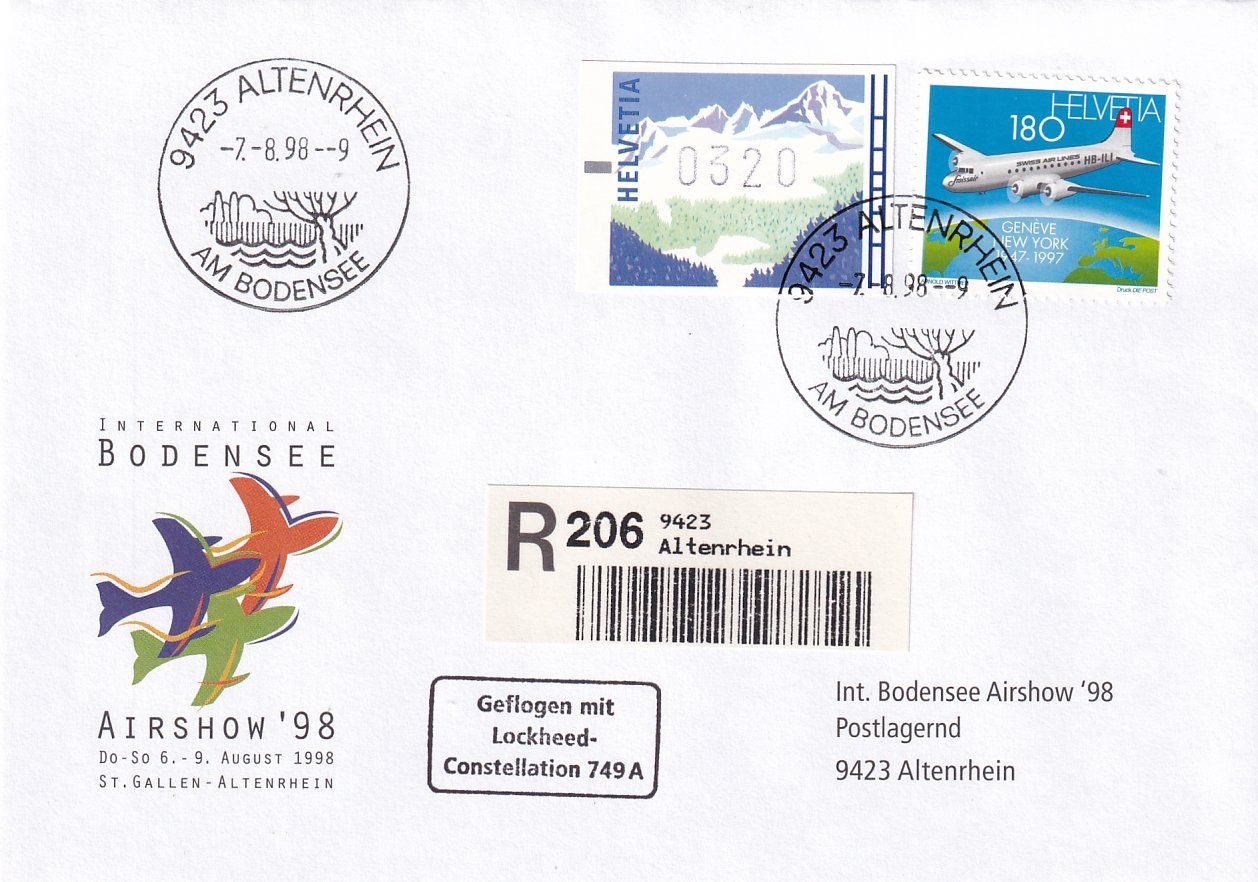 Tutti i francobolli: Rundflug Internationale Bodensee-Airshow '98 – Usato da Baar venduto da Asmara111