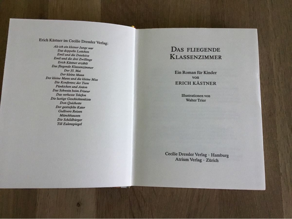 Bücher: Das fliegende Klassenzimmer von Erich Kästner – Gebraucht aus Triesen von Trisuna 2
