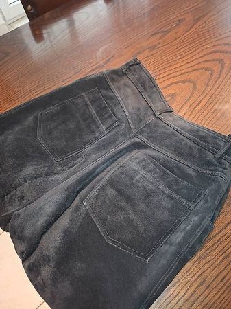 Lederhose Velour schwarz Grösse 36