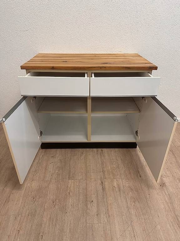Kommoden: Küchen-Sideboard Weiß mit Holzabdeckung & Stauraum – Gebraucht aus Obernau von Arche_Noah_Brocki 2