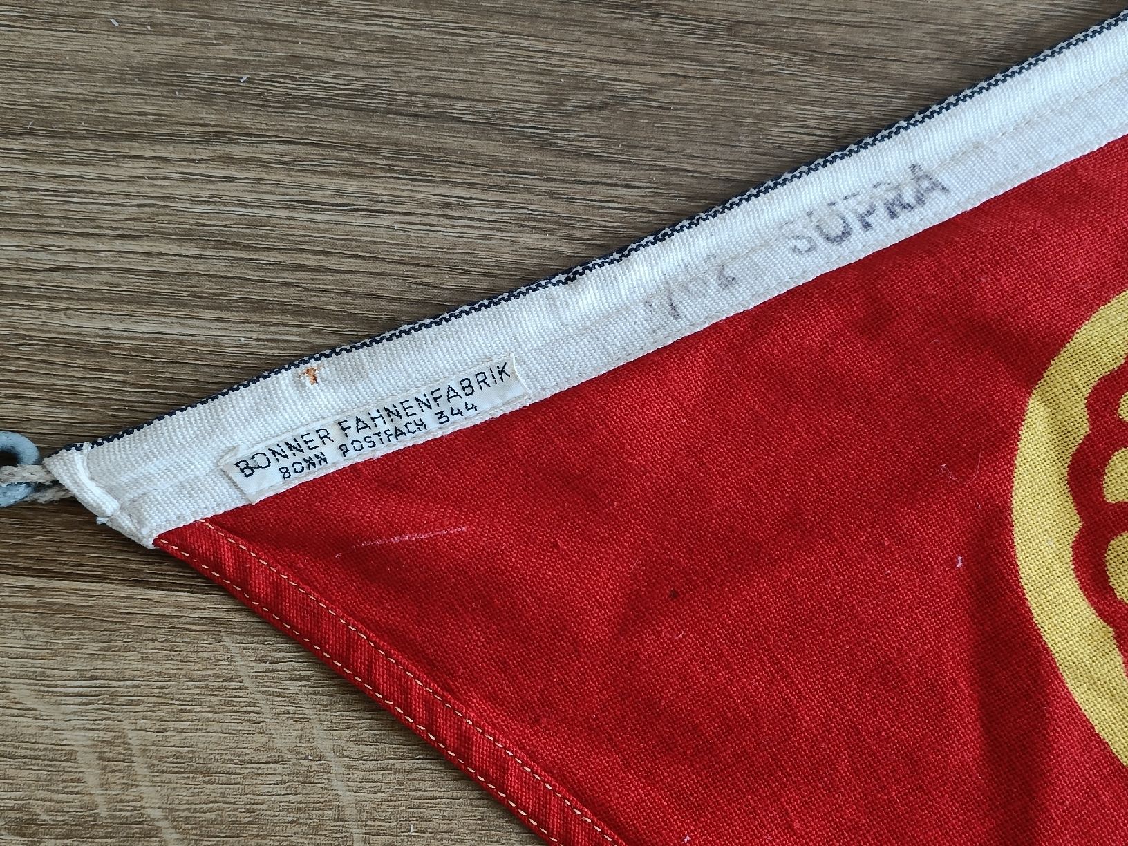 Shell Bandiere: Grosser alter Werbe Stoff Fahne / SHELL ca. 1930 – Usato da Brugg AG venduto da Ente015 6