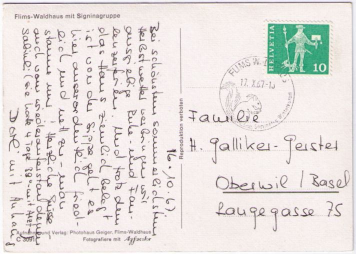 Cartoline postali: Flims-Waldhaus – Usato da Binningen venduto da Mountainrider 1