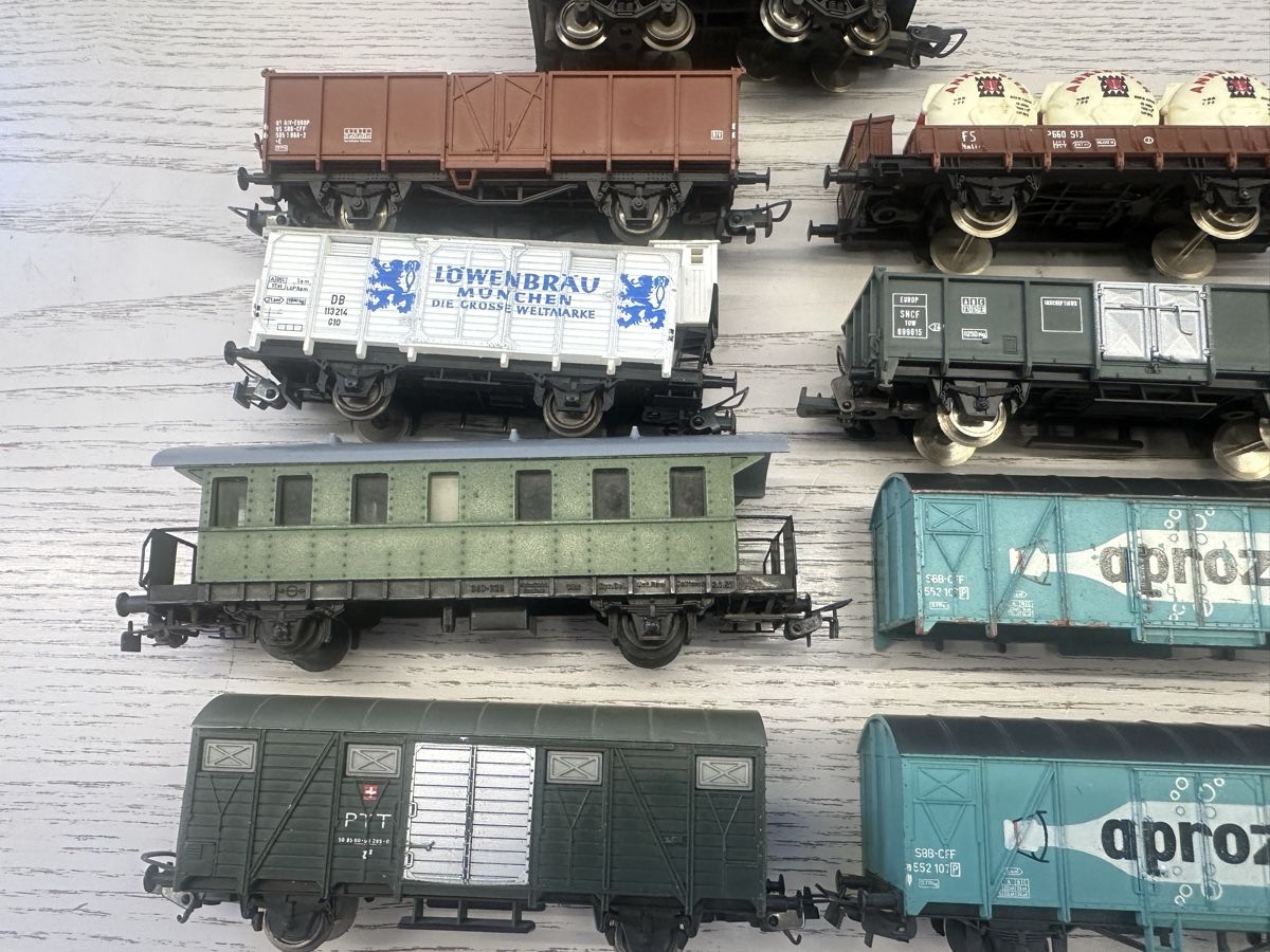 Liliput Modellini di ferrovie: 13x Lima Roco Pko Liliput Güterwagen – Usato da Lupsingen venduto da New-Haven 1