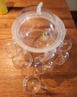 Bowlengefäss von Jena-Glas mit Bechern