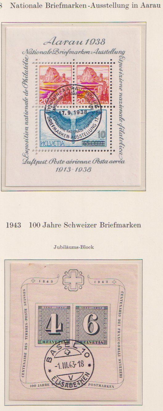 Alle Briefmarken: 2 schweizer Blöcke gestempelt. – Gebraucht aus Dornach von kloster33