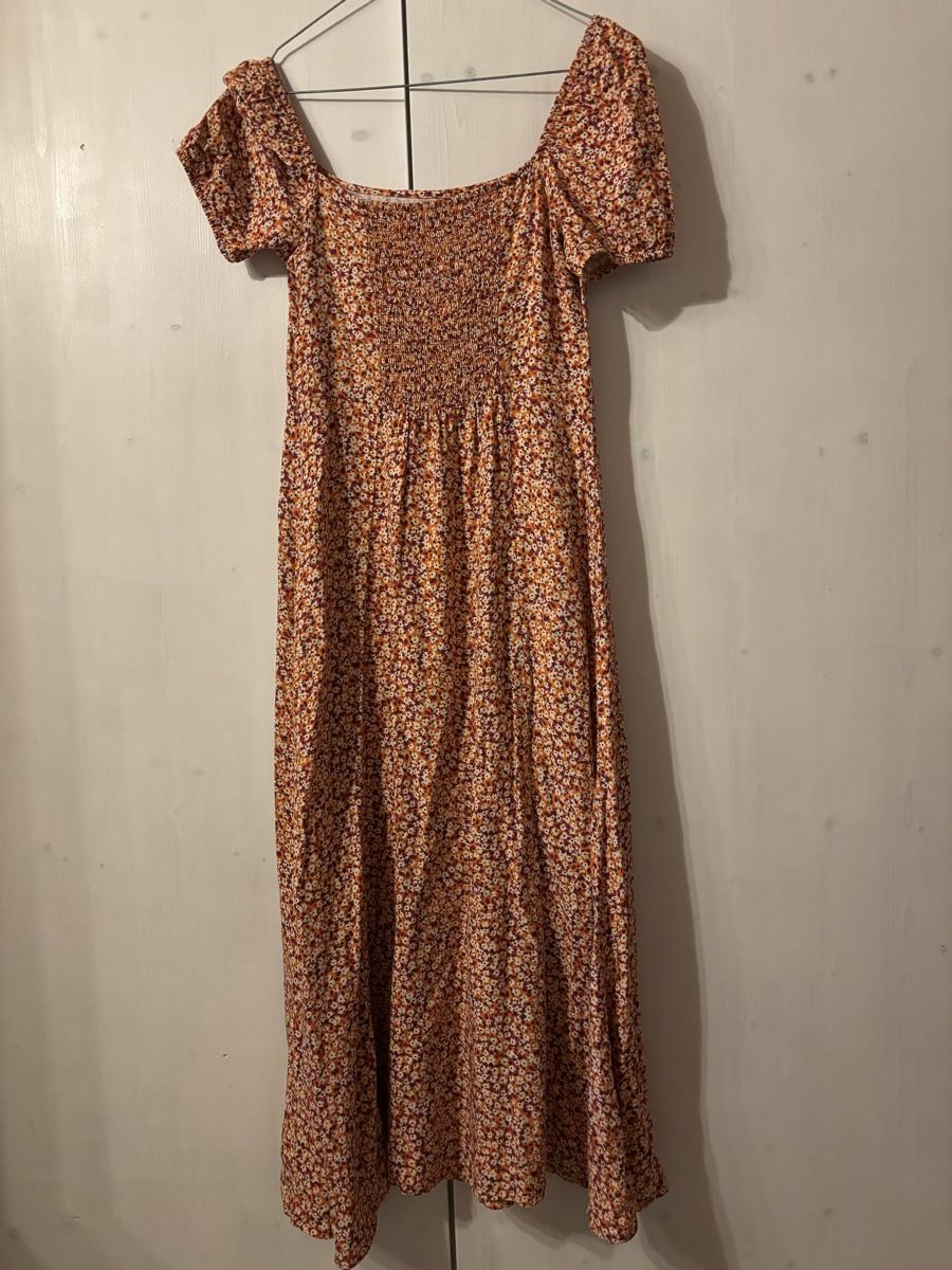 Kleider: orange flower dress – Gebraucht aus Niederhelfenschwil von Carolin_ 1