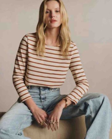 Sezane Striped Tshirt, Female, Size M, Like New