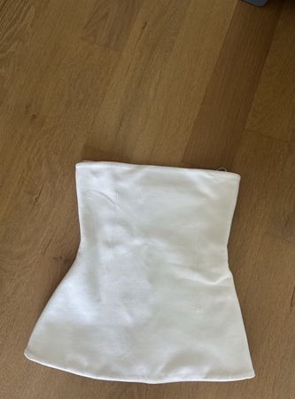 Zara Trägerloses Top, Weiss, Grösse M