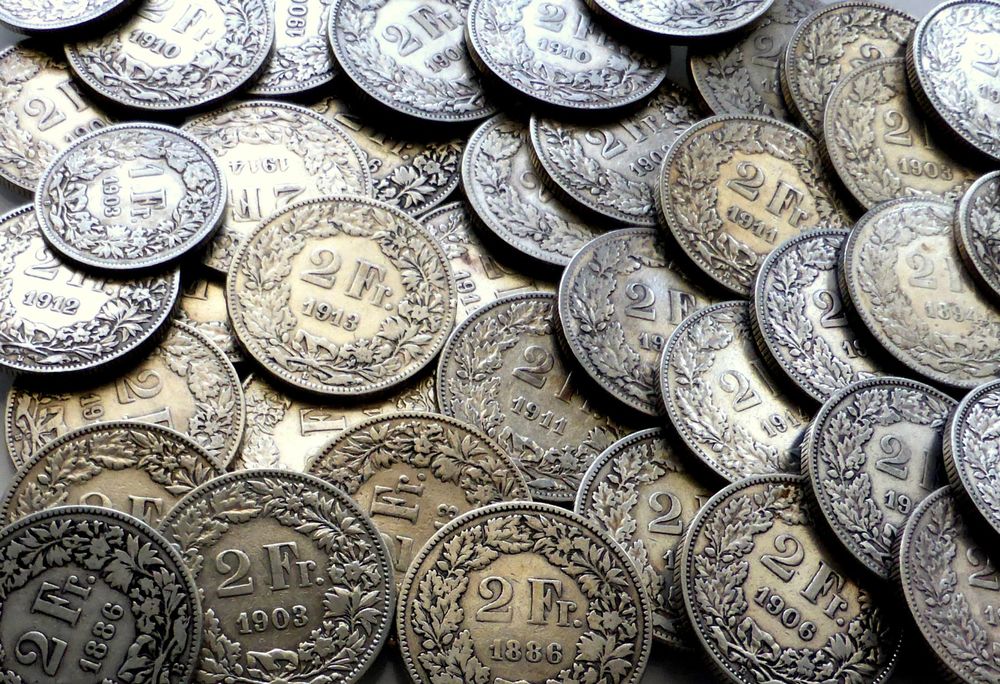 20x Silber 2 Fr. CH, ab 1878 - 1922, 15x div. 104-148 J. alt (Gebraucht ...