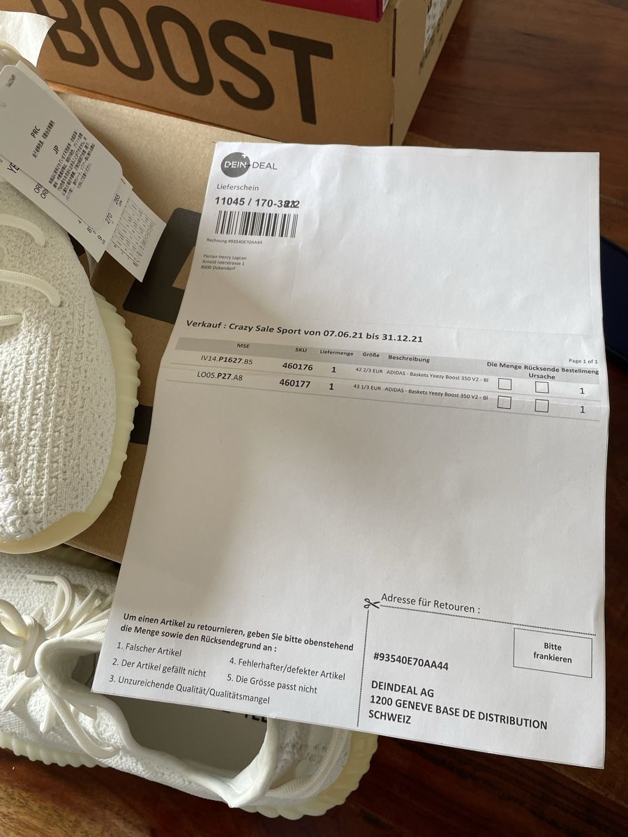 Adidas Herrenschuhe: Adidas Yeezy Boost V2 Cream White – Neu und originalverpackt aus Dübendorf von fhlagcao 4
