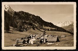 AK Nante, Ortsansicht mit Alpweiden u. Bergpanorama