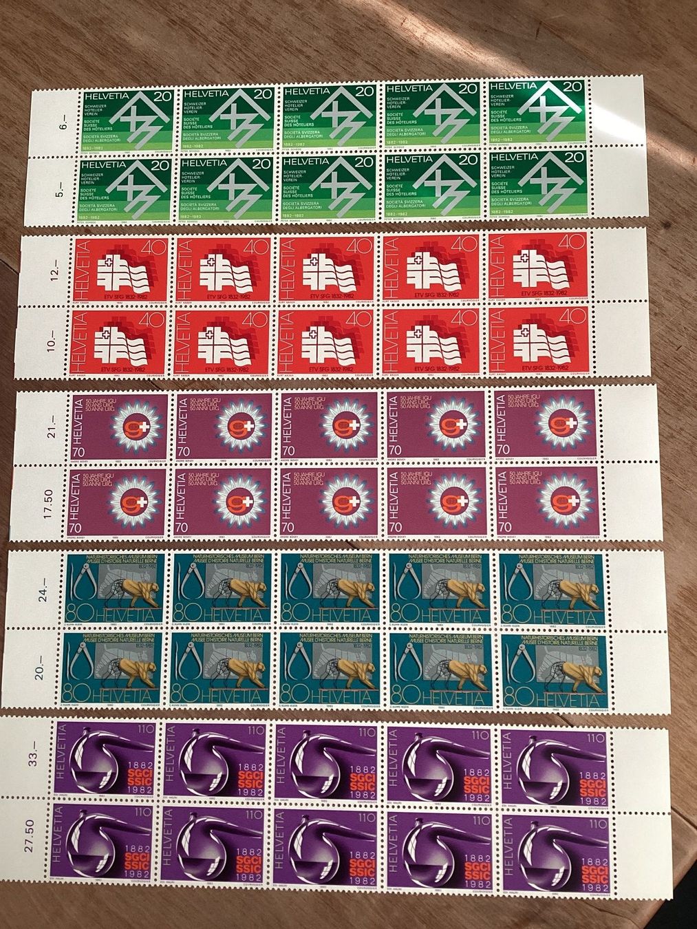 Tutti i francobolli: Serie 1982 Briefmarken postfrisch 10er Blöcke – Nuovo (secondo la descrizione) da Seftigen venduto da Muggelwomb