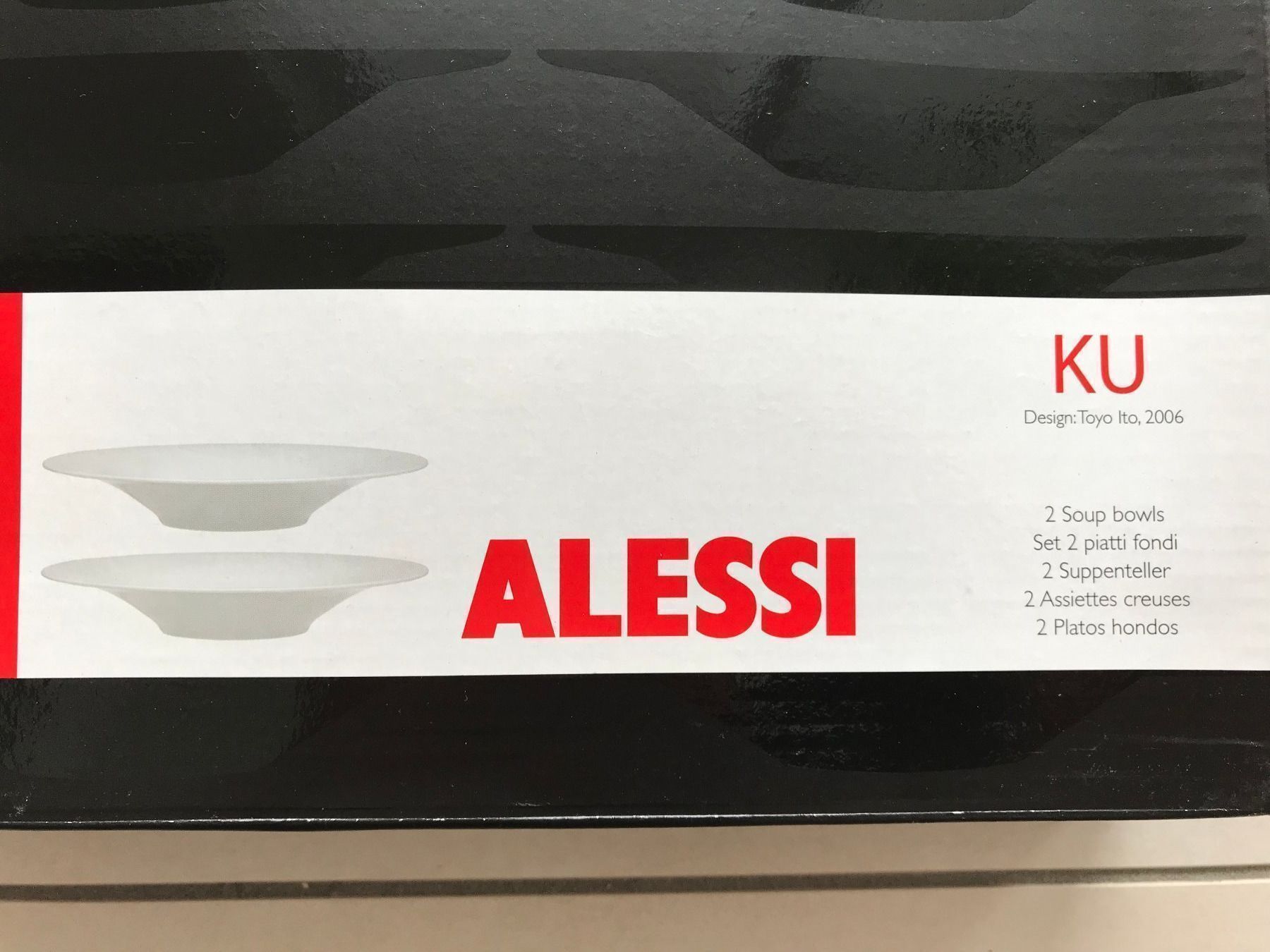 Alessi Piatti: Alessi Ku 2er-Set Suppenteller – Nuovo e nell'imballaggio originale da Itingen venduto da blindfire 1