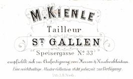 Werbekärtchen M. Kienle, Tailleur, St. Gallen