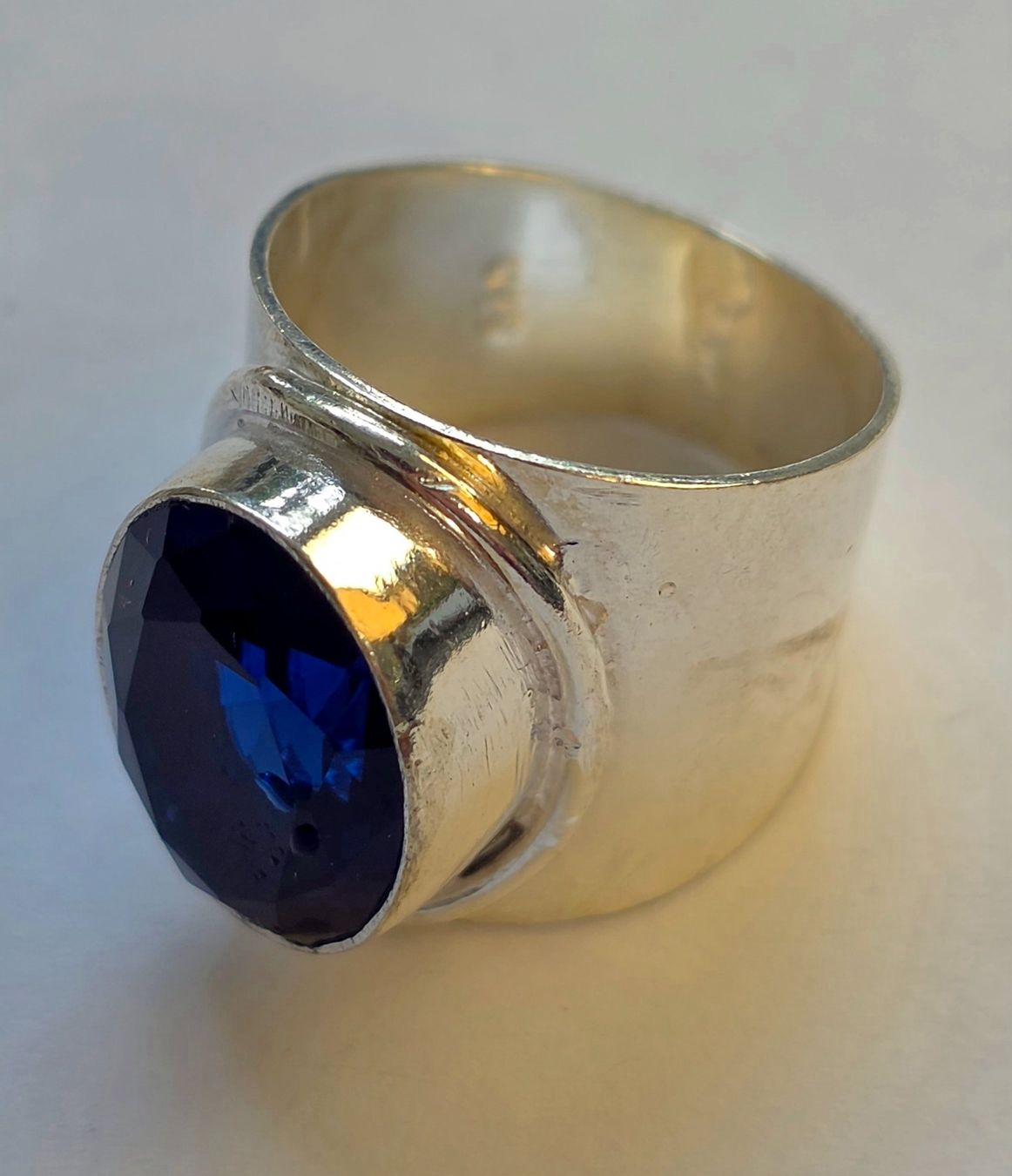 Anelli: Ring Silber blau Stein Grösse 53 Silber 925 neu – Nuovo (secondo la descrizione) da Zürich venduto da benedikt12 1