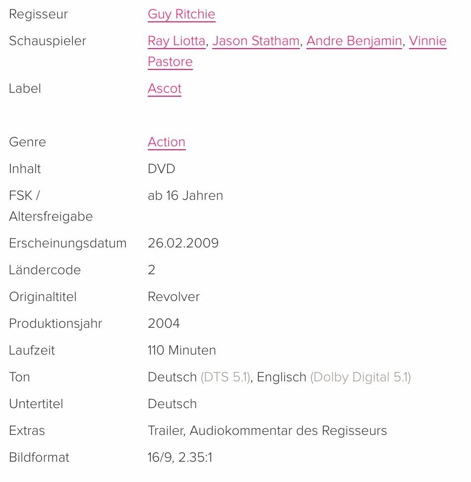 Revolver (von Guy Ritchie, mit Jason Statham, Ray Liotta...) (Gebraucht ...