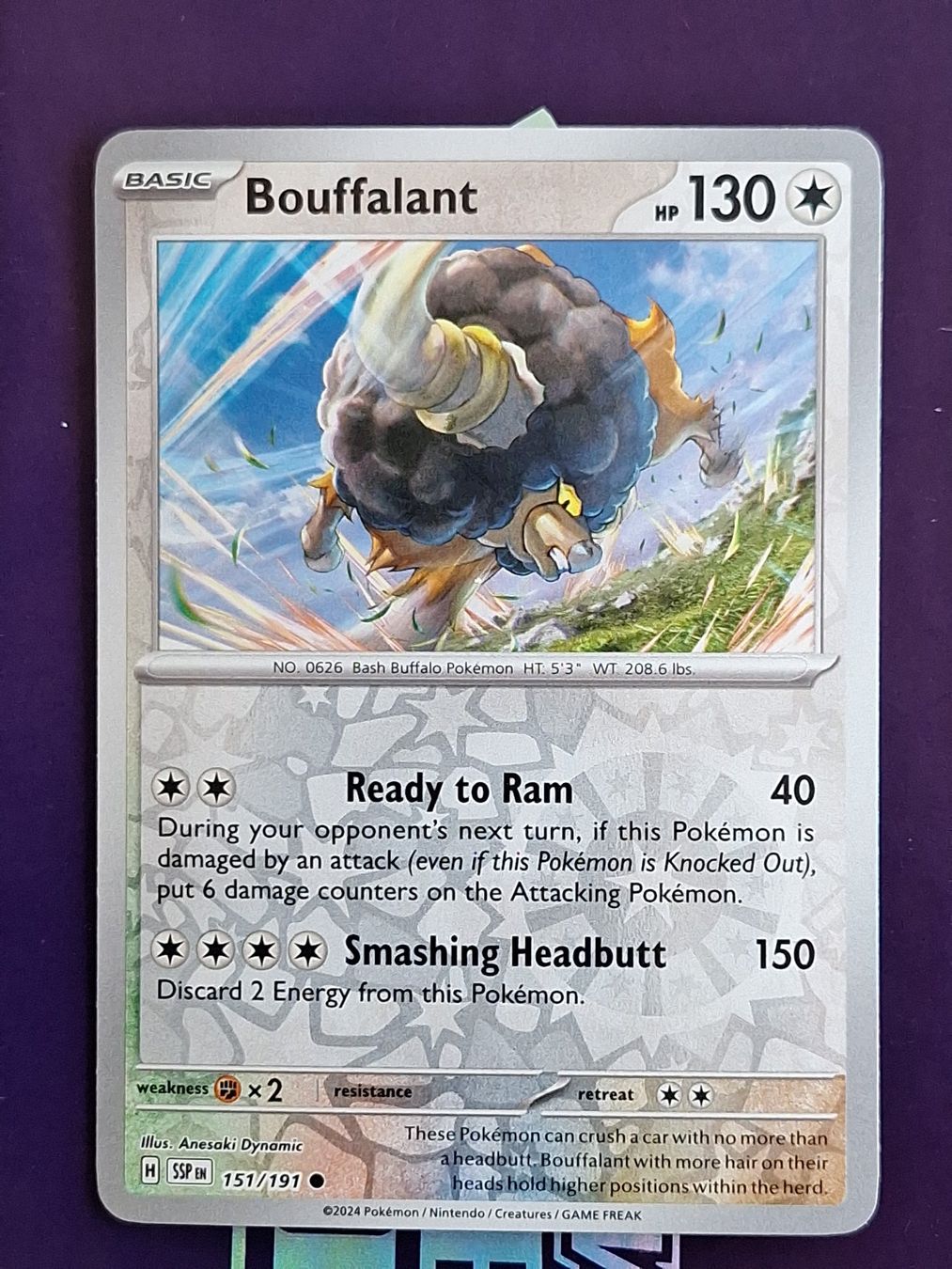 Pokémon Carte collezionabili: Bouffalant - Reverse Holo - Pokemon Surging Sparks – Usato da Altstätten SG venduto da GGsGameshop