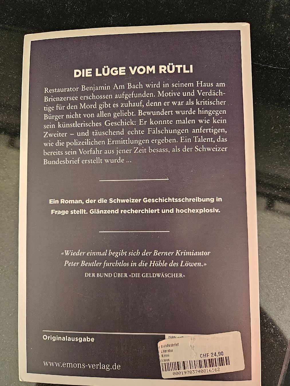 Bücher: Kriminalroman "Der Bundesbrief" von Peter Beutler – Gebraucht aus Liestal von corneb 1