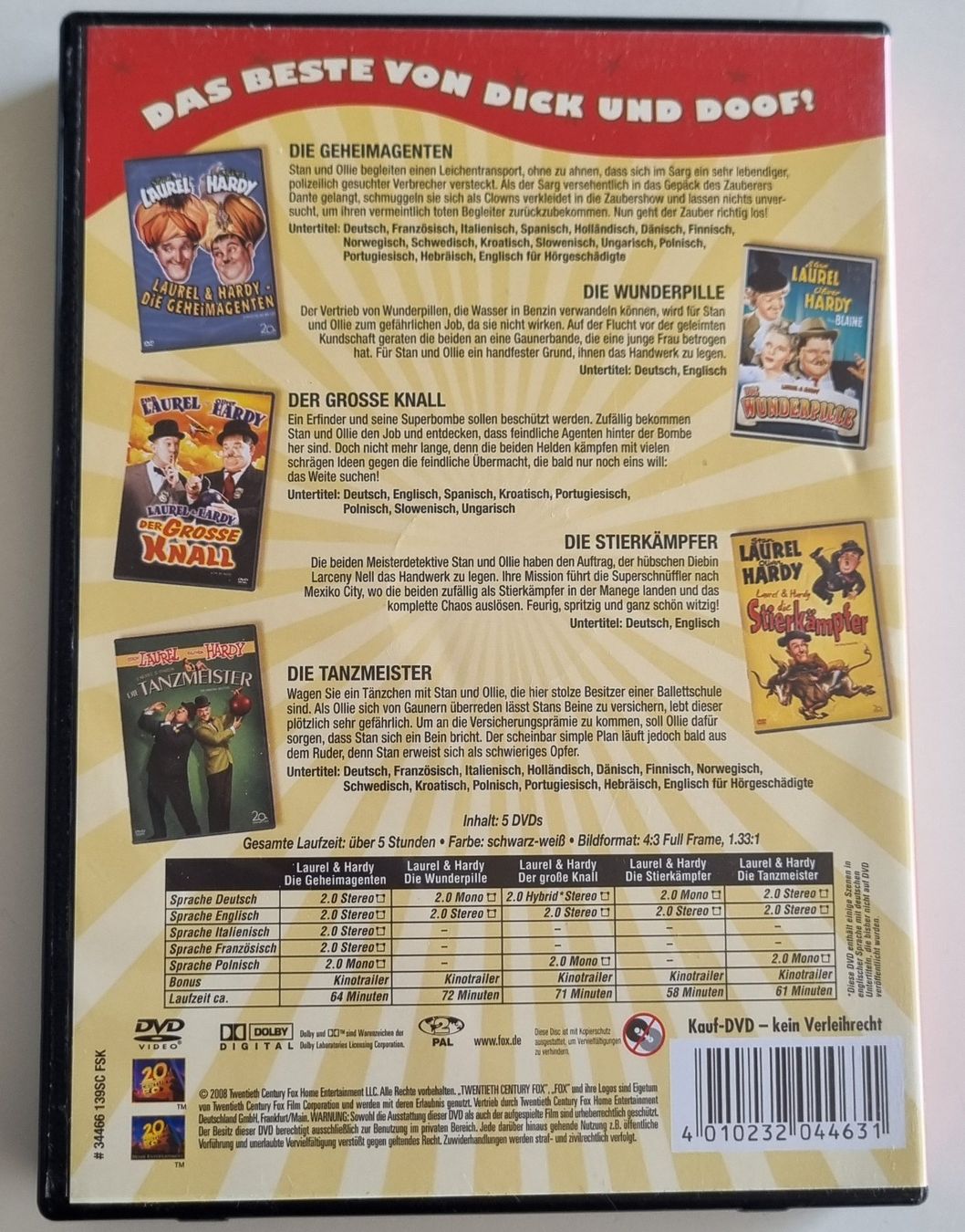 Tous les DVDs: Laurel & Hardy Collection 5'er Disc Set DVD – D'occasion à Bassersdorf par Ubrunu 1