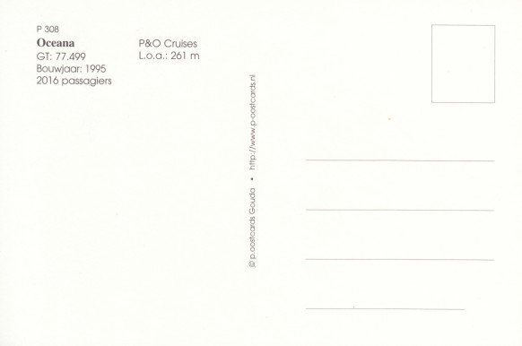 Cartoline postali: Schiff Oceana, P & O – Usato da Zuerich venduto da OceanLinerPostcards 1