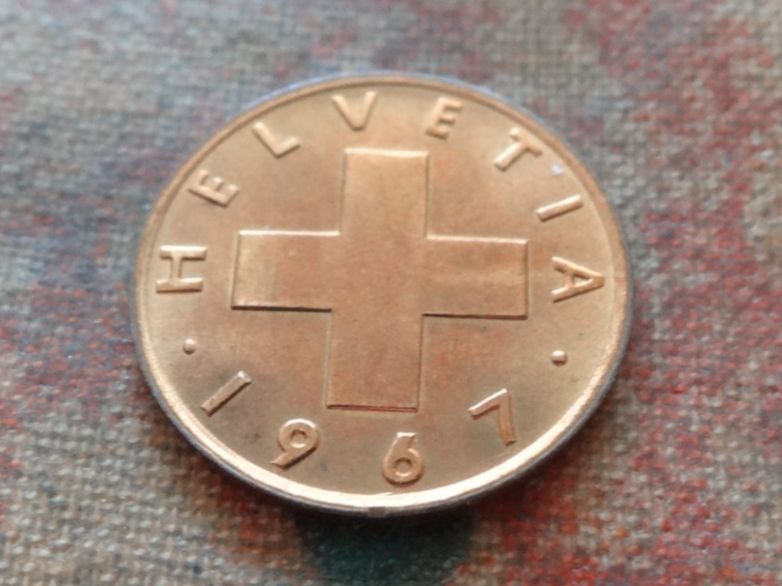Alle Münzen: 1 Rp. 1967   (A) – Gebraucht aus Romanel-sur-Lausanne von Swift13