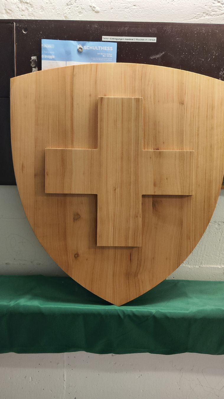 Articoli in legno: Schweizer Wappe 66cm x 60cm aus massivem Kirschholz – Nuovo (secondo la descrizione) da Zürich venduto da turbopuz 3