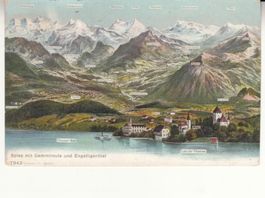 Spiez 1905 mit ST Ambulant Nr. 15  und Stabstempel Thun