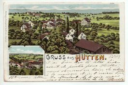 LITHO Gruss aus Hütten 1899