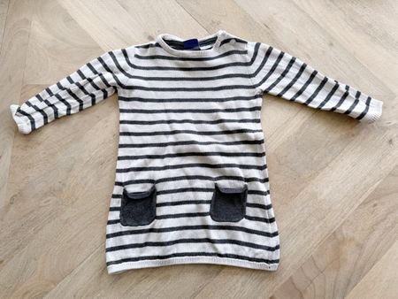 Strickkleid gestreift Gr. 74/80
