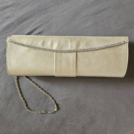 Abendtasche Clutch gold Strasssteine Guido Sgariglia
