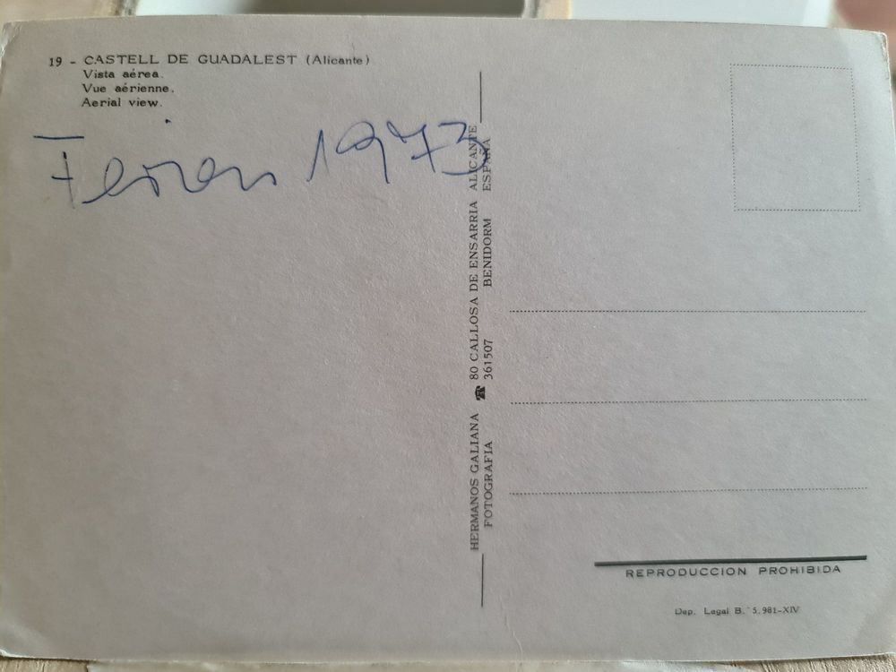 Cartoline postali: Ansichtskarte Castello de Guadalest – Usato da Dintikon venduto da Vexi 1