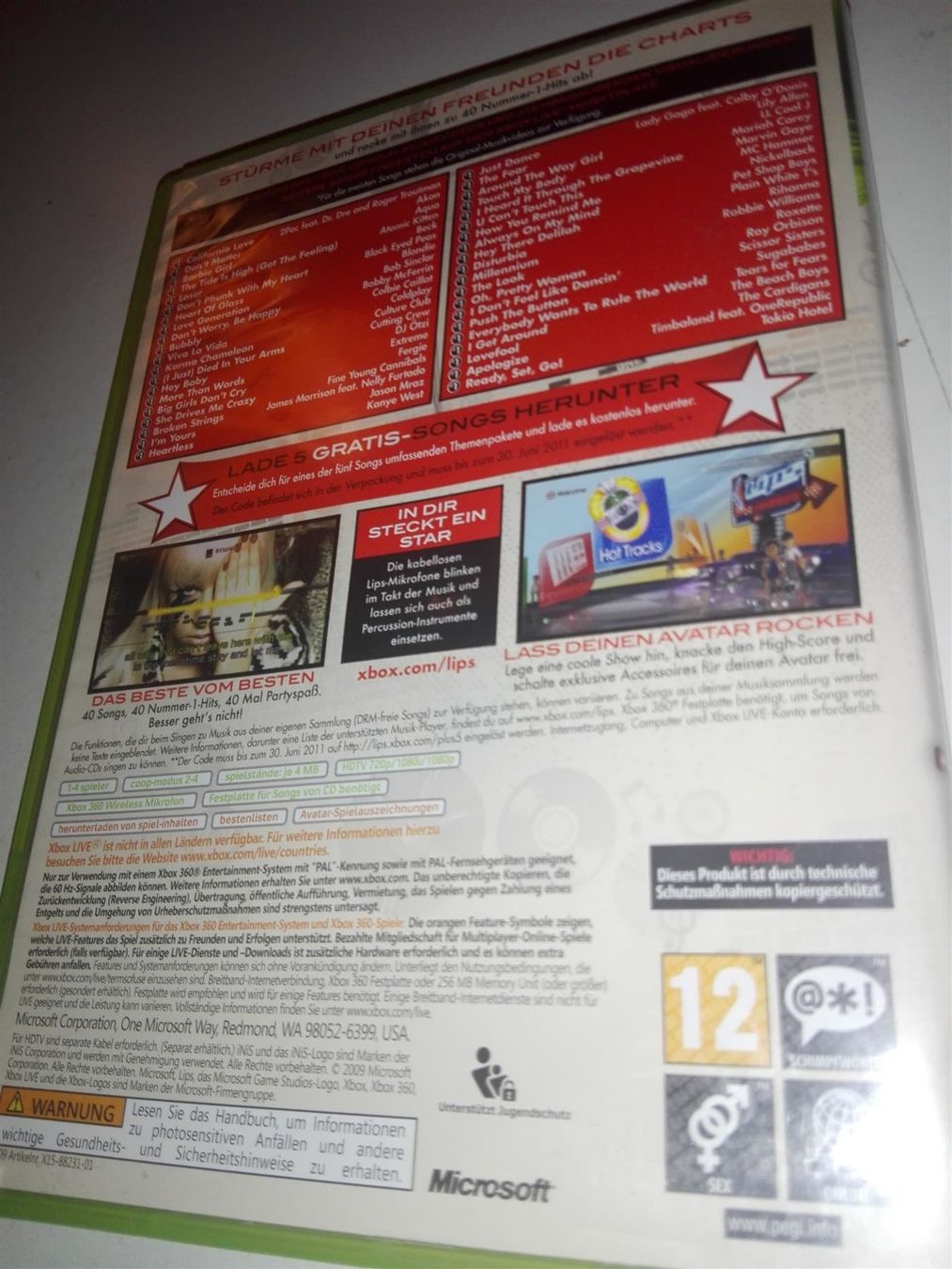 Microsoft Giochi: Number One Hits - Lips   (X-Box360) – Usato da St.Galllen venduto da elkaphone 5