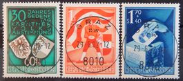 Österreich Kat. 852-854 gest. 1950 Kat. 110 Euro