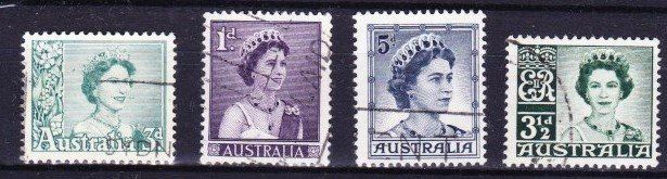 Alle Briefmarken: 4 timbres AUSTRALIE - 1959 - Obl. – Gebraucht aus Blonay von Leglaude_01