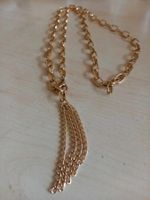 Lange Goldfarbene Halskette mit Anhänger guter Zustand