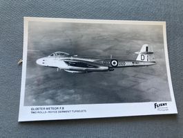 Gloster Meteor F.8 – Seltene Vintage Postkarte Flugzeug