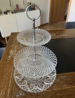 Etage Platte aus Glas, Vintage, 3-stöckig, Top Zustand!
