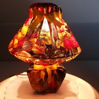 90er J. Frankreich "HERPE" handgefertigte Lampe aus Stoff