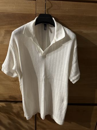 Sommerliches Herren Polo Shirt, weiss, Grösse M/L